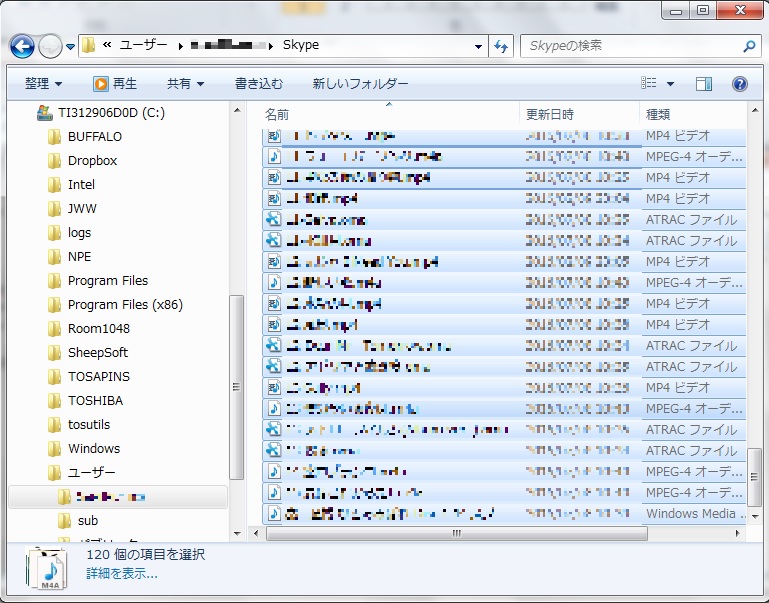 Skypeの保存先変更その後！ダウンロード済みファイルを整理したよ
